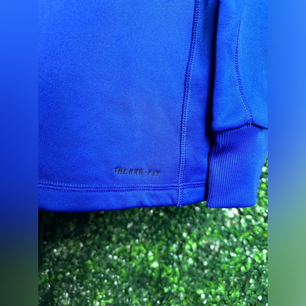 Nike Blue Pullover Women’s Hoodie with Multicolor Swoosh - Picture 6 of 7